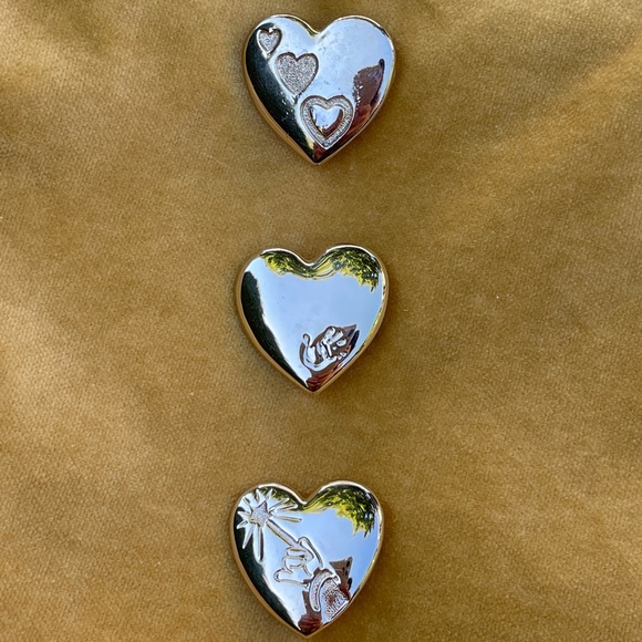 Heart Lapel Pin - Vintage The Variety Club Silver Handprint Brooch 3 pieces - Picture 3 of 7